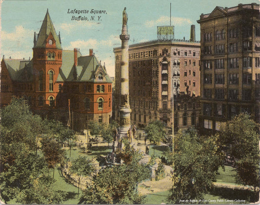 See You in Buffalo! Lafayette Square Postcard View